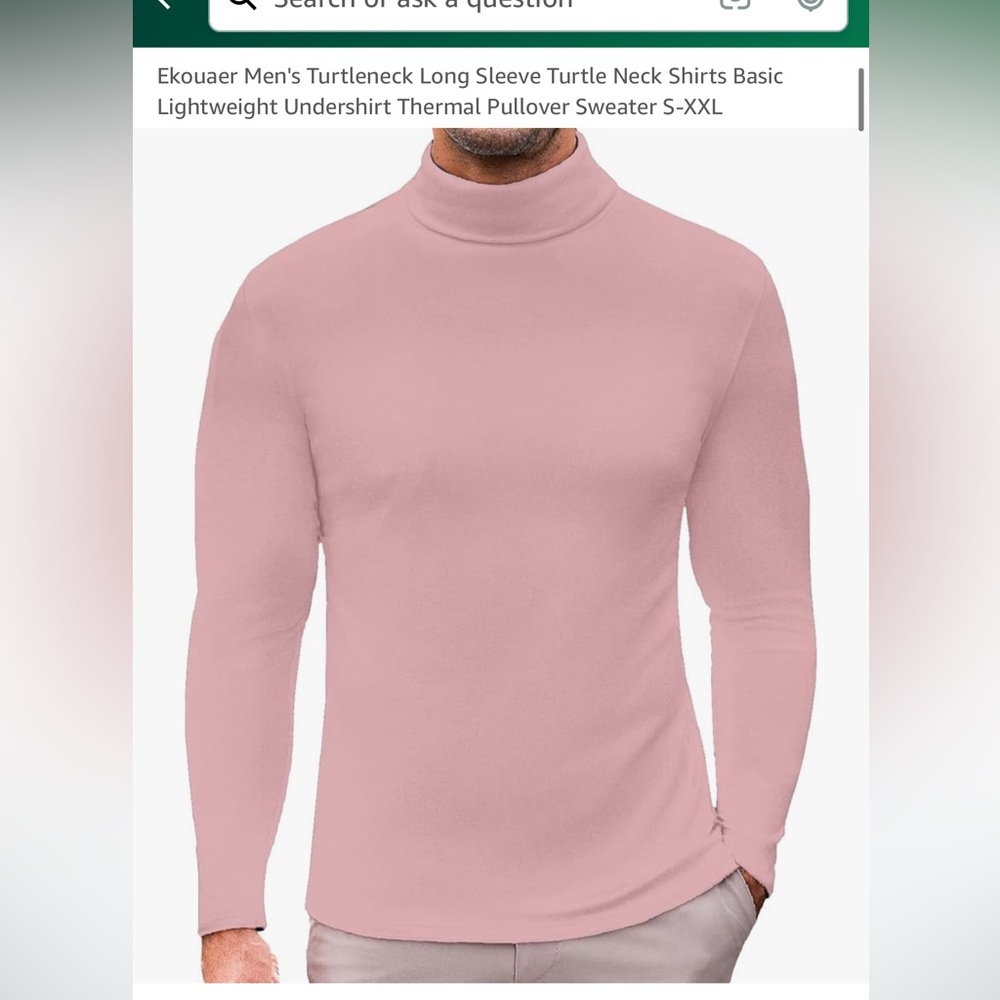Men’s pink turtle neck